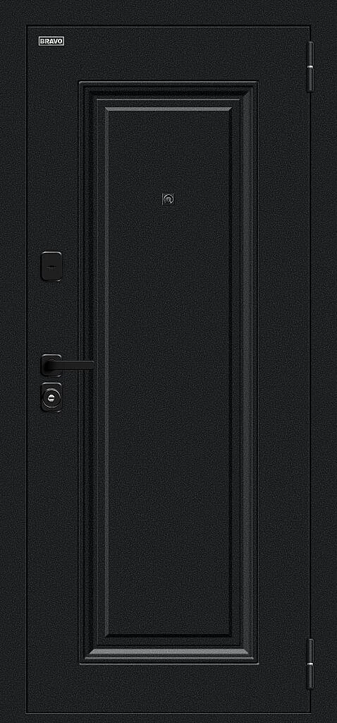 Входная дверь Сьют МФ/SBlack Букле черное/White Silk BR6204 внешняя сторона